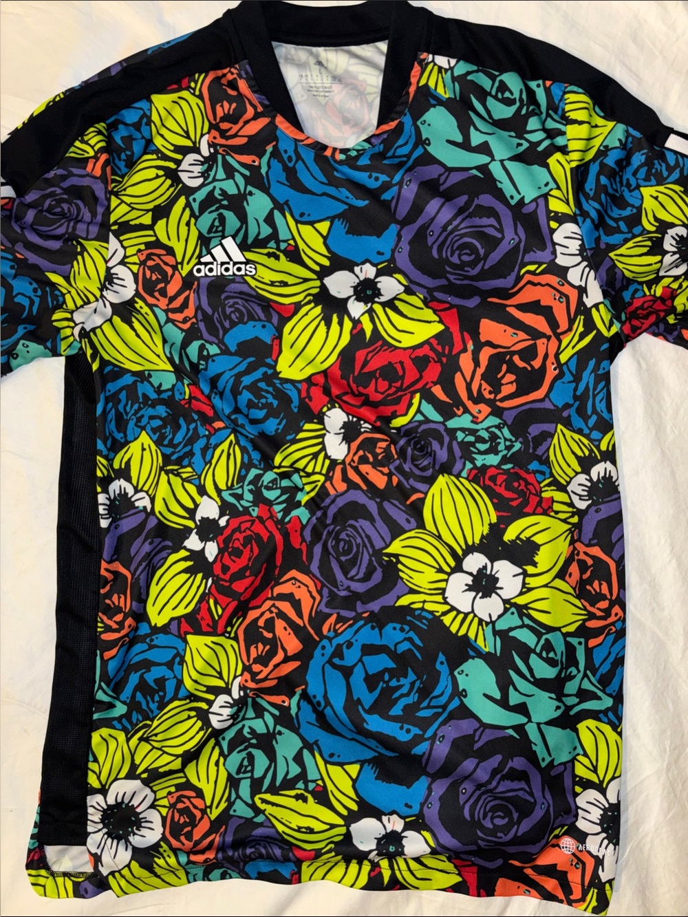 adidas Tiro All-Over Floral Print Soccer Jersey - Large